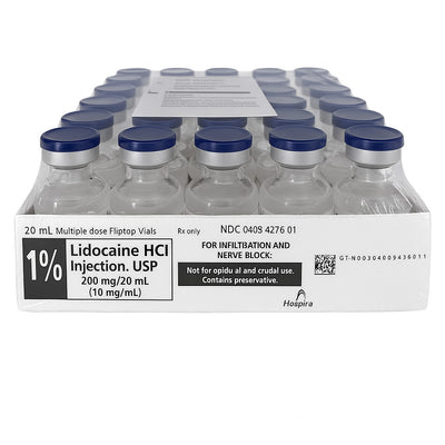 Tray of Lidocaine Injection 1% Vials by Hospira