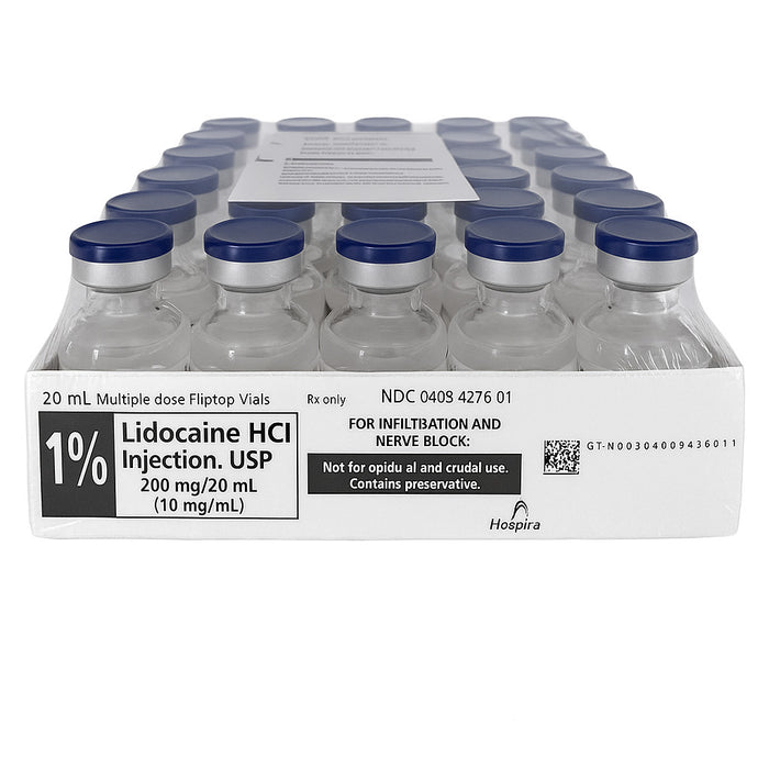 Tray of Lidocaine Injection 1% Vials by Hospira