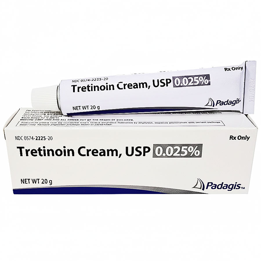 Tretinoin Cream, USP 0.025% packaging with tube by Padagis US