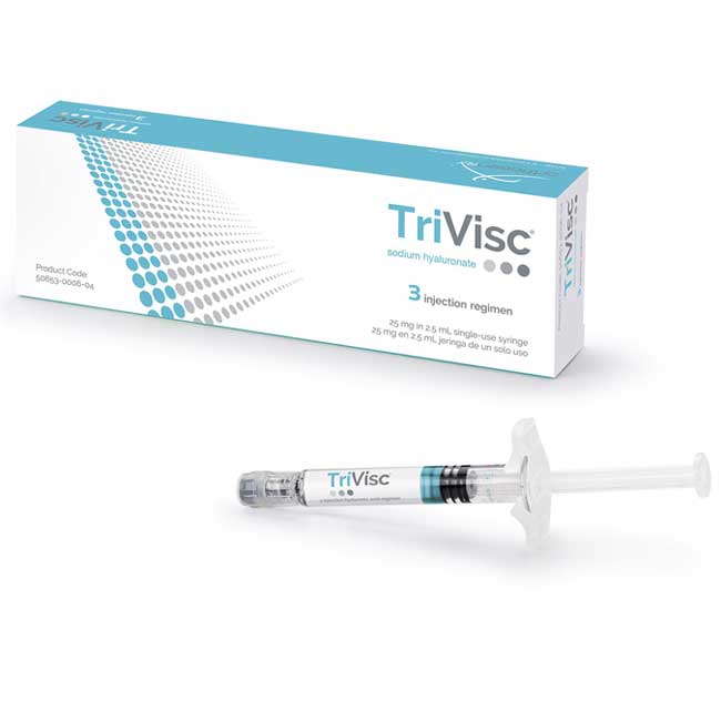 TriVisc 3-Injection Hyaluronic Acid 25 mg/2.5 mL Syringe for Osteoarthritis Knee Pain (RX)