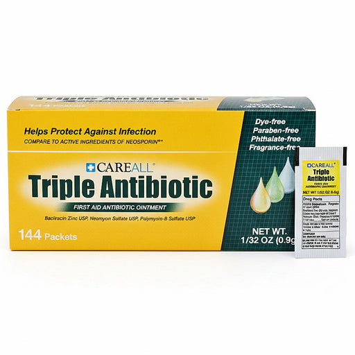 Triple Antibiotic Ointment Packets 144 Box Carall Brand
