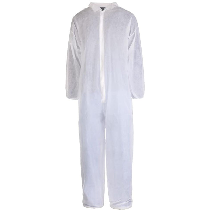 Tronex Disposable Coveralls with Open Ankles & Elastic Cuffs, Nonwoven 5-Pack