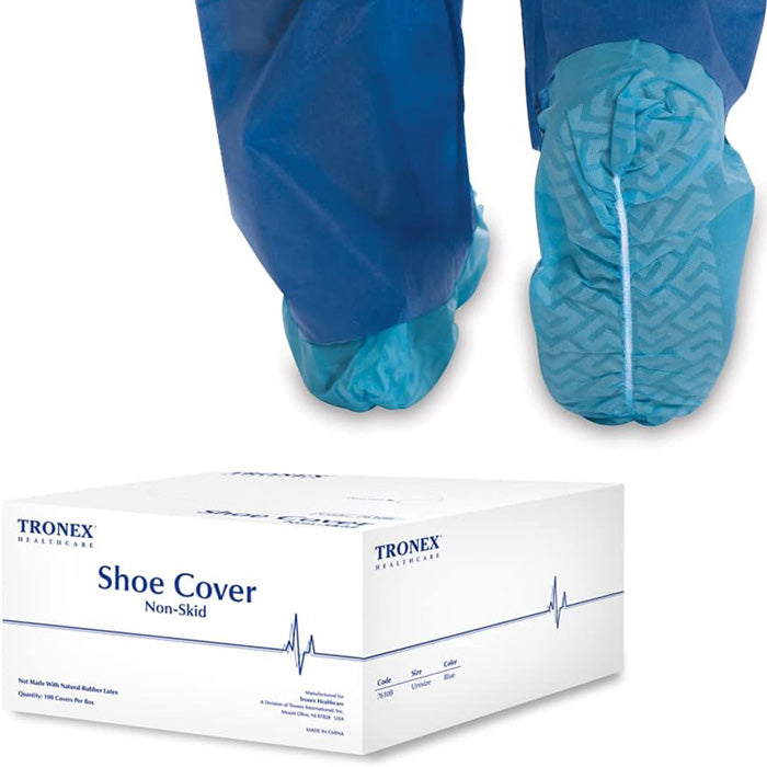 Tronex Company Tronex Non Slip Disposable Shoe Covers, Fluid Resistant Non-Skid Tread Pattern, Extra Larger Size 100/Pair | Buy at Mountainside Medical Equipment 1-888-687-4334