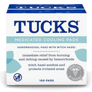 Tucks Medicated Cooling Hemorrhoid Relief Pads soothe itch, burn, and discomfort; essential for skin relief and personal hygiene.