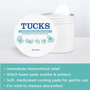 Tucks Medicated Cooling Pad features: Soothes hemorrhoid pain, itching, and burning; gentle on skin for fast relief and healing support.