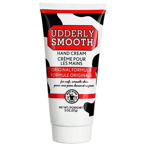 Udderly Smooth Hand and Body Cream in jar, ideal for deep moisturizing, soothing dry skin, and eczema relief with visible results.