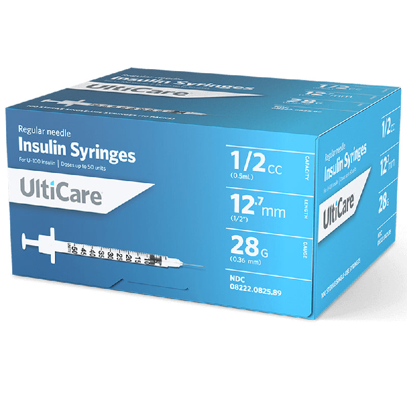 Insulin Syringes - Ulticare Insulin Syringes 28 gauge x 1/2"