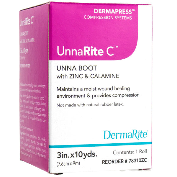 UnnaRite C Unna Boot with Calamine and Zinc Oxide, 3 Inch x 10 Yard