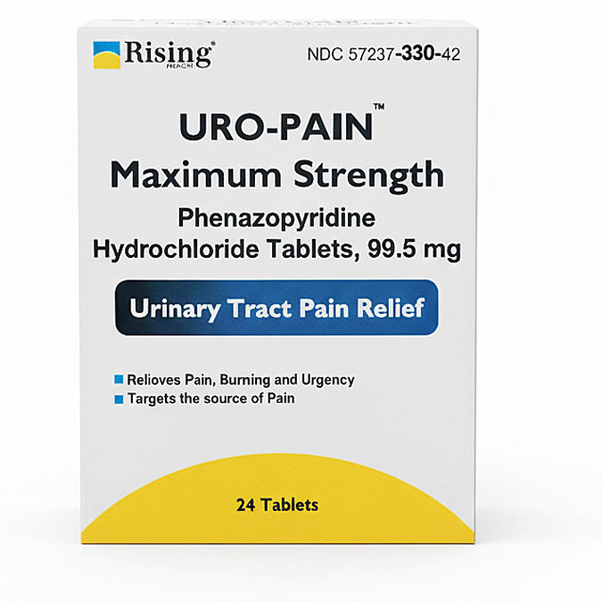 Uro-Pain Urinary Tract Pain Relief Medicine, Maximum Strength, Phenazopyridine Tablets by Rising Pharmaceuticals