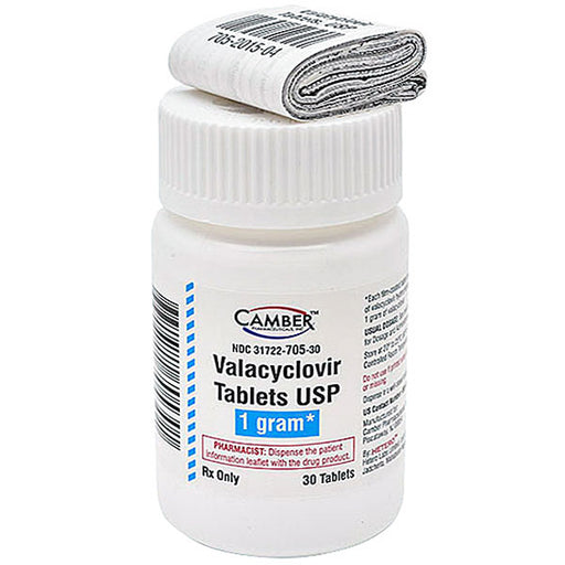 Valacyclovir 1000 mg (1 gram) Tablets 30 Tablets by Camber
