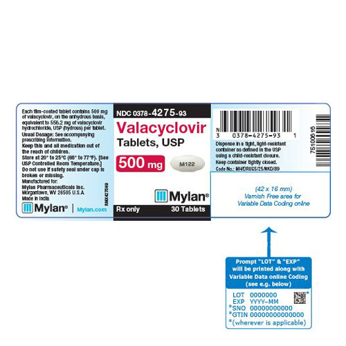 Valacyclovir Liquid Valacyclovir Tablets 500 mg - Antiviral Medication - Mylan ...
