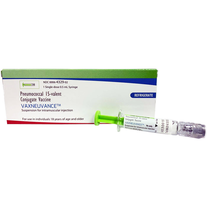 Pneumococcal Vaccine | Vaxneuvance Vaccine (Pneumococcal 15-valent Conjugate Vaccine) 0.5mL Syringes x 10/Box *Requires Refrigeration