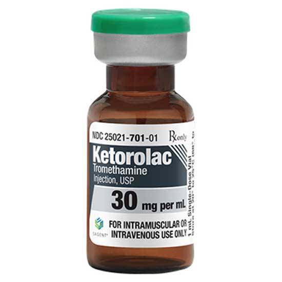 Vial of Sagent Ketorolac Tromethamine Injection 30 mg Per 1 mL