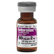 Ketorolac Tromethamine Injection 60 mg Per 2 mL Vials (Rx) 1 Vial 25-Pack Tray