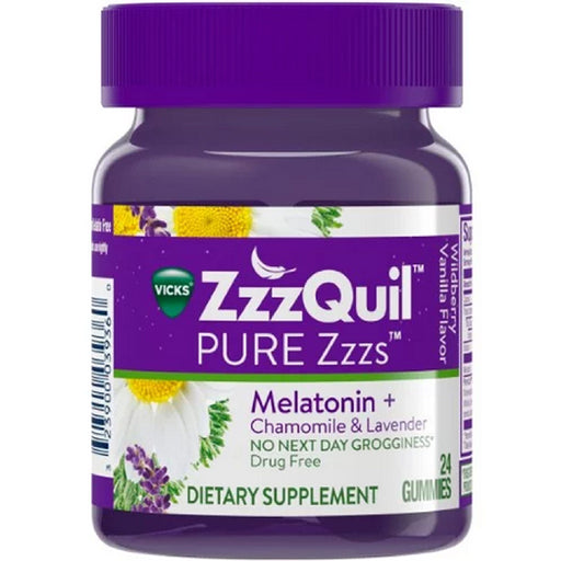 Buy Procter Gamble Consumer Vicks Zzzquil Pure Zzzs Melatonin Chamomile & Lavender Sleep-Aid Gummies 24 Count  online at Mountainside Medical Equipment