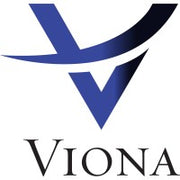 Viona Pharmaceuticals logo featuring a stylized blue checkmark and Viona text, representing the brand of Acyclovir Cream 5%