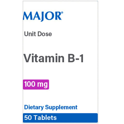 Vitamin B1 Thiamine 100 mg Strength Tablets, Unit Dose Box 50 per Box