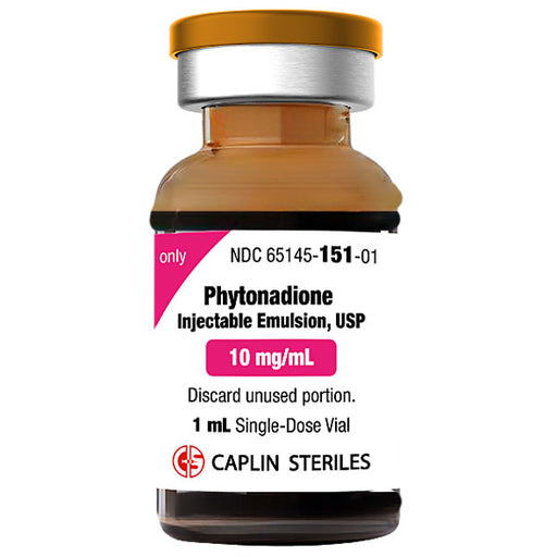 Vitamin K Injection Shot Phytonadione Injectable Vial 10mg/1 mL by Caplin.