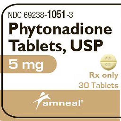 Vitamin K Phytonadione 5 mg Tablets 30 Count