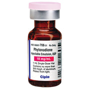 Vitamin K for Injection (Phytonadione Injectable Emulsion) 10 mg vial, used for clotting support and bleeding disorder treatment.