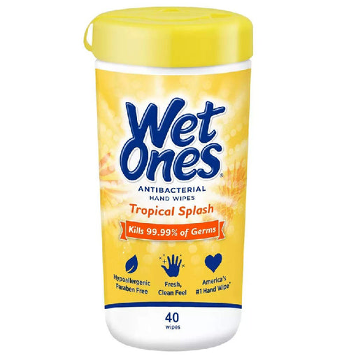 Buy Wet Ones Antibacterial Hand Wipes Tropical Splash Scent 40 Count used for Wet Ones Hand and Face Wipes