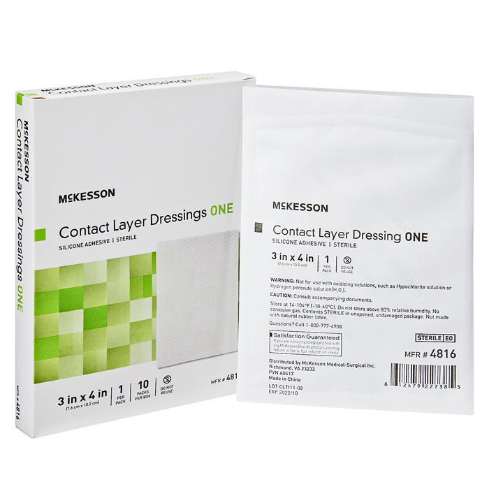 Wound Contact Layer Dressings 3 x 4 inch Silicone Adhesive