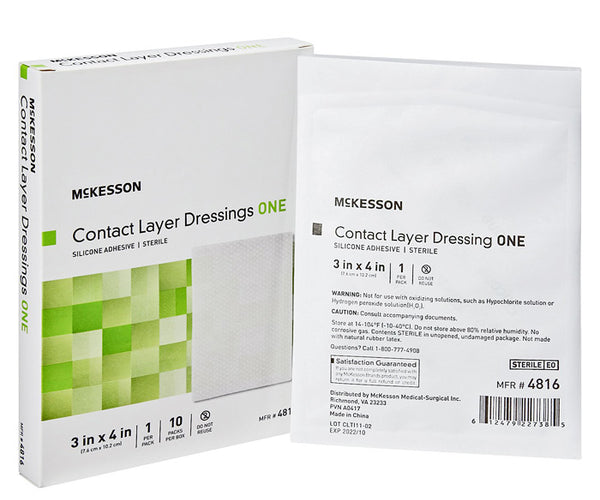 Wound Contact Layer Dressings 3 x 4 inch Silicone Adhesive — Mountainside  Medical