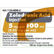 Zoledronic Acid Injection Mannitol-Water 5 mg Per 100 mL — Mountainside ...