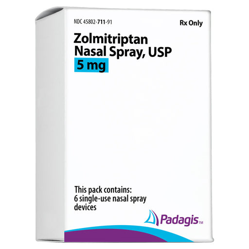 Zolmitriptan Nasal Spray for migraine relief by Padagis US.