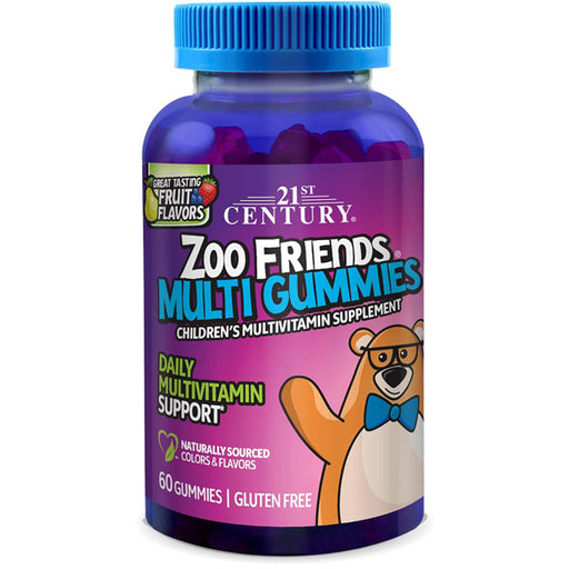 Zoo Friends Childrens Multivitamin Supplement Gummies, Fruit Flavors