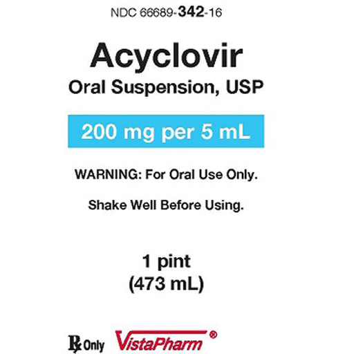 Herpes Antiviral Medicine | Acyclovir Oral Suspension, USP 200 mg/5 mL, 473 mL Bottle