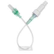 IV extension set with small bore 8-inch tubing, needle-free port, and male luer lock connector, sterile medical supply for IV therapy