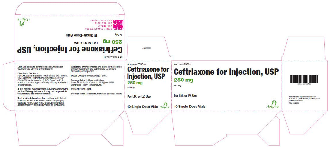 Ceftriaxone Sodium for Injection box outter label