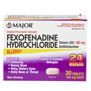 Fexofenadine 180mg Allergy Relief Tablets for effective antihistamine treatment, combating hay fever and relieving allergy symptoms.