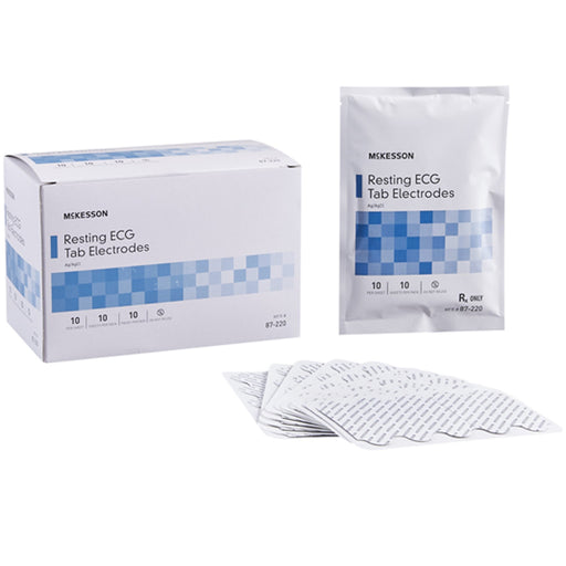 Buy McKesson ECG Resting Electrodes Vinyl Material Non-Radiolucent Tab Connector, 10/Pk x 10/Case (100)  online at Mountainside Medical Equipment
