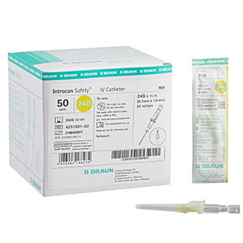 IV Catheter 24 g x 3/4" B Braun Introcan Safety IV Catheter