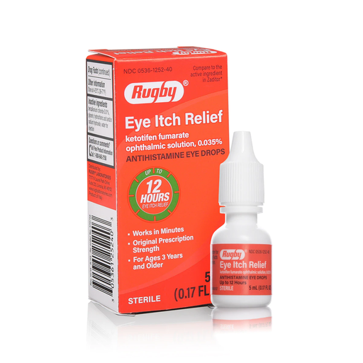 Major Rugby Labs Rugby Eye Itch Relief Ketotifen Ophthalmic Solution 0.025% 5 mL | Mountainside Medical Equipment 1-888-687-4334 to Buy