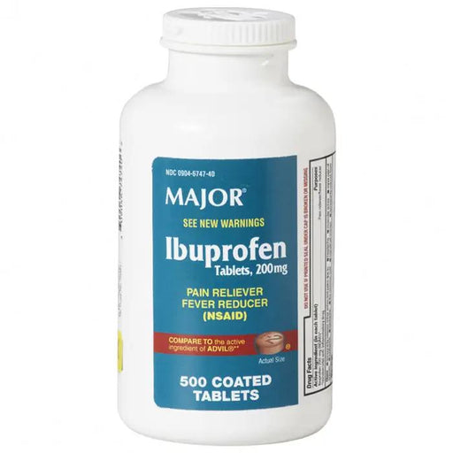 Buy Major Pharmaceuticals Ibuprofen 200mg Tablets 500 Brown Coated Bulk Bottle  online at Mountainside Medical Equipment