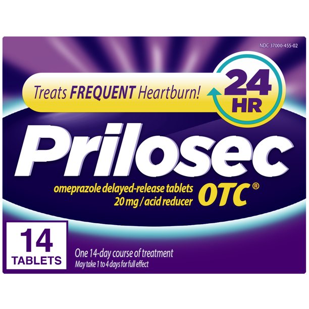 Prilosec OTC Acid Reducer Coated with Wildberry Flavor 14 Tablets