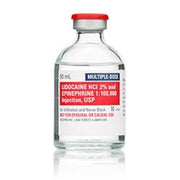 Image of Lidocaine 2% with Epinephrine 2% Injection, used in local anesthesia, dental procedures, and effective pain management.