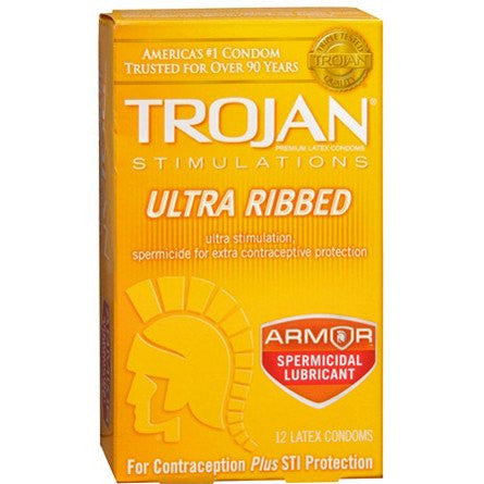 Buy Church & Dwight Trojan Ultra Ribbed Lubricated Condoms 12 Count  online at Mountainside Medical Equipment