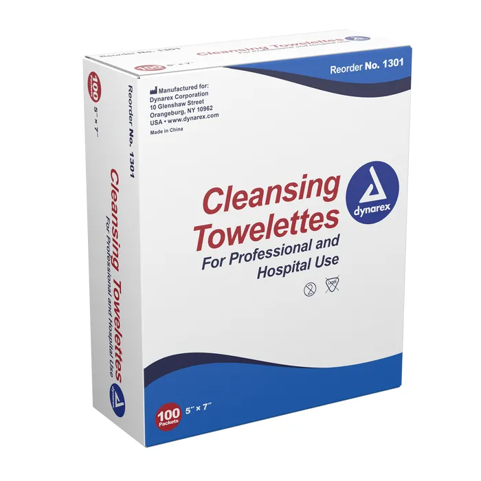 Cleansing Towelette Wipes, 100/box — Mountainside Medical Equipment