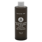 Povidone Iodine Skin Prep Solution 10% 16 oz for antiseptic use, ensuring optimal hygiene and wound care.