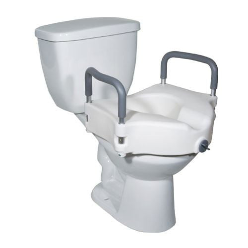Buy Contoured Locking Raised Toilet Seat with Tool-Free Removable Arms used for Raised Toilet Seats