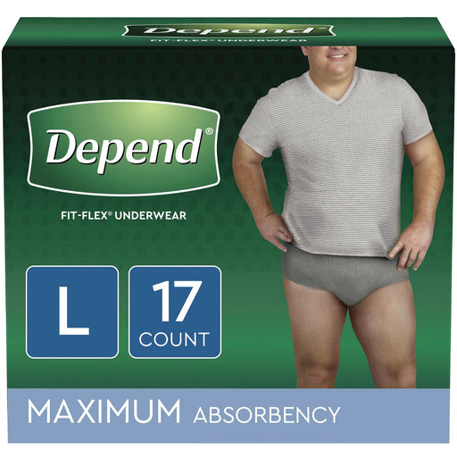 Buy Cardinal Health Depend Fit-Flex Incontinence Underwear for Men, Large, Two 17ct Boxes  online at Mountainside Medical Equipment