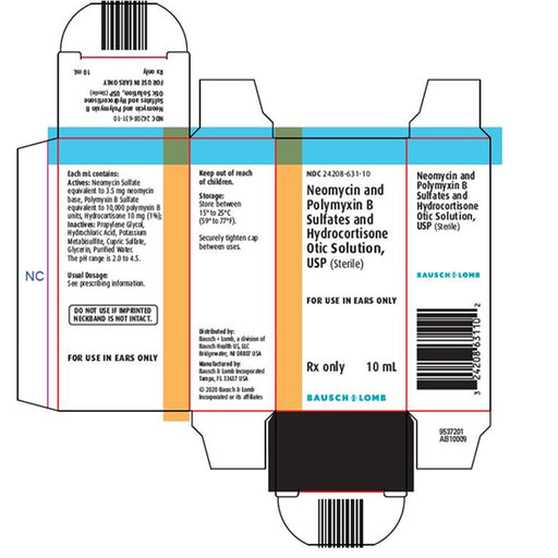 Buy Bausch & Lomb Americas Bausch & Lomb Neomycin, Polymyxin B and Hydrocortisone Combination Ear Drops, 10 mL  online at Mountainside Medical Equipment