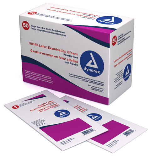 Buy Dynarex Sterile Latex Exam Gloves, Powder Free, 50 Pair Per Box  online at Mountainside Medical Equipment