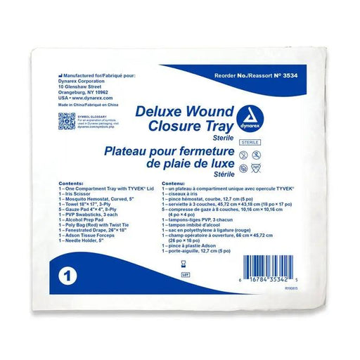 Deluxe Wound Closure Tray with Instruments, Sterile 