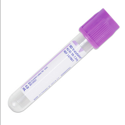 Blood Collection | BD 367861 Vacutainer EDTA 4 mL Blood Collection Tubes 13mm x 75mm, 100/box