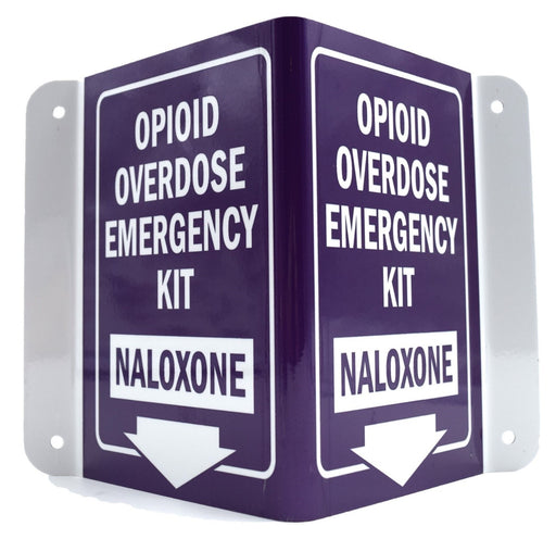Buy Illinois Supply Company Metal Locking Opioid Overdose Emergency Kit Empty Cabinet w/Breakable Window, Hammer & 3D Purple Sign  online at Mountainside Medical Equipment